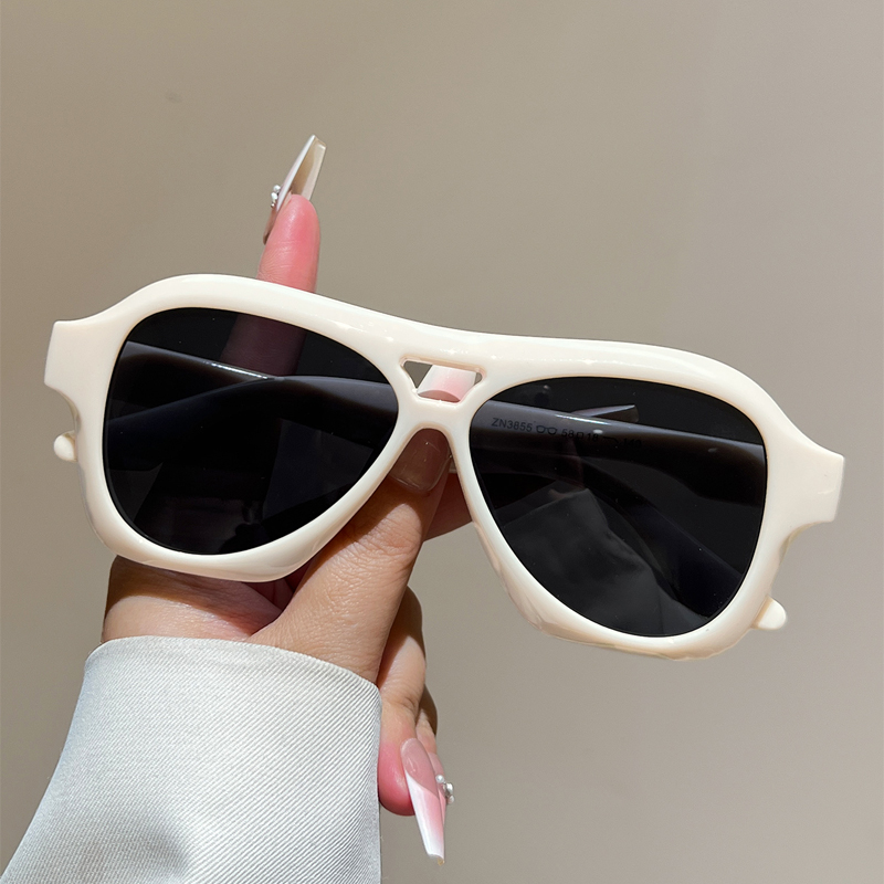 Lunettes de soleil vintage style pilote pour hommes et femmes, couleur unie, pour l'extérieur, avec double pont, décontractées, nouvelle collection