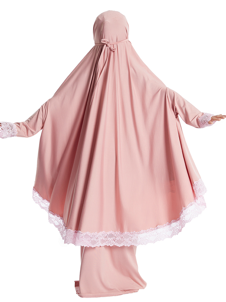 Robe Hijab musulmane pour enfants filles, ensemble jupe Khimar pour Ramadan, vêtement de prière aérien Eid, Burqa Abaya, Robe caftan à capuche