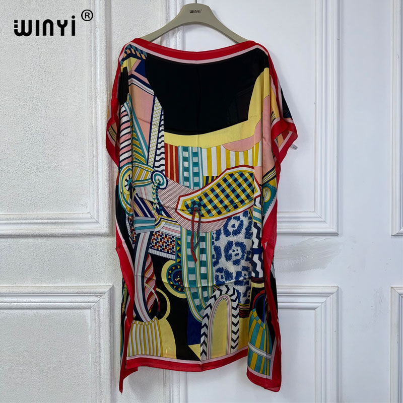 Robe longue WINYI, robe d'été sexy africaine surdimensionnée, imprimé bohème, vêtement de plage pour femmes, robe ample, robe musulmane, robe de plage.
