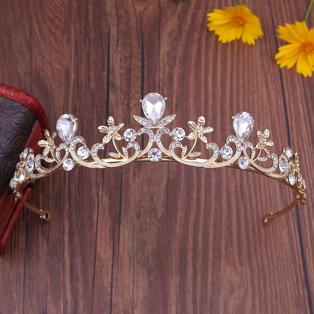 Diadèmes de luxe en cristal pour mariage, bandeaux de mariée pour femmes et filles, serre-têtes floraux en métal tendance, accessoires de cheveux vintage