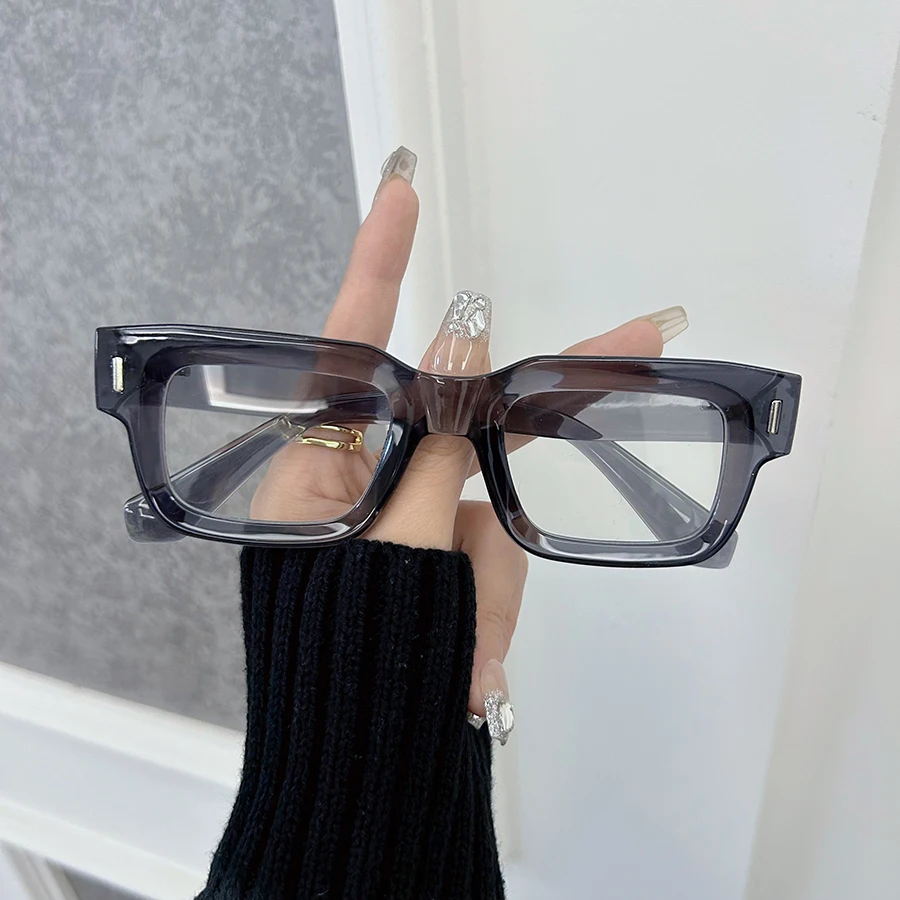 Lunettes rectangulaires transparentes pour hommes et femmes, monture de lunettes classique, lunettes élégantes, mode vintage, lentille transparente