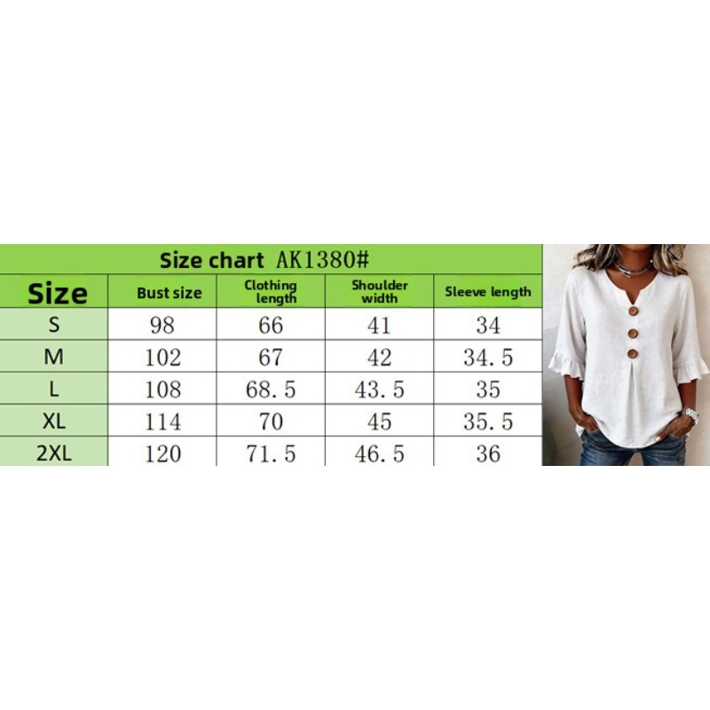 Chemisier d'été pour femmes en lin et coton, col en V, boutonné, chemises tendance pour dames