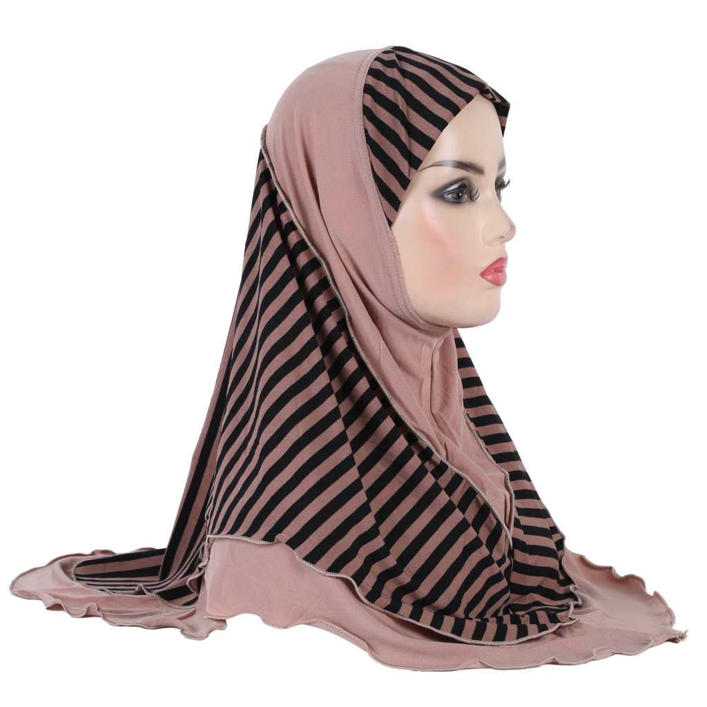 Hijab musulman pour adultes, taille moyenne 70*60cm, foulard islamique, chapeau amira, couvre-chef à enfiler.