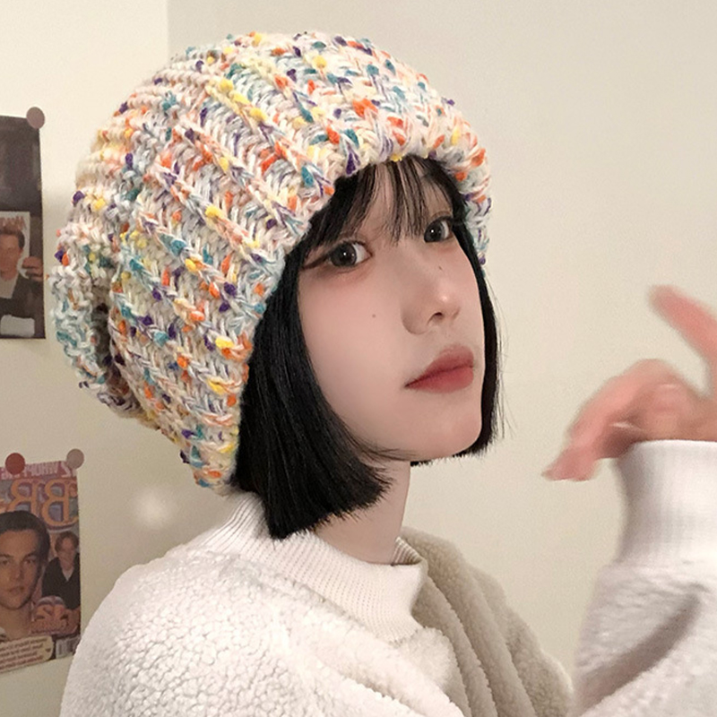Chapeau à poils chauds d'automne et d'hiver, chapeau tricoté chaud tendance pour femmes