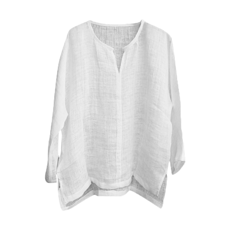 Chemises en coton et lin pour hommes, chemisiers à manches longues, chemises sociales pour hommes, col en v, chemise formelle blanche, chemises surdimensionnées, vêtements pour hommes