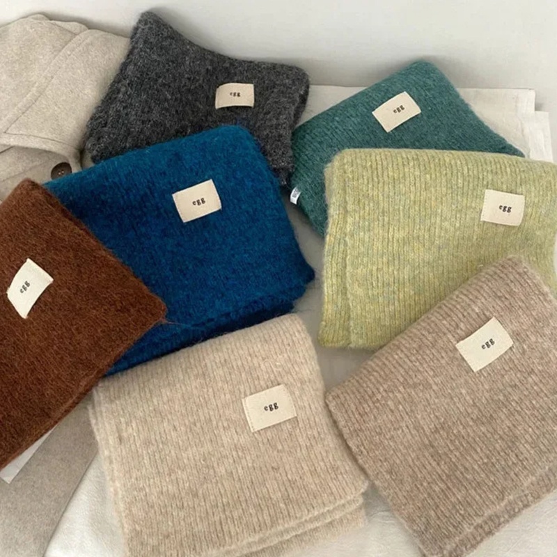 Hiver Mohair écharpe femmes foulards de luxe épaissir plus chaud doux Pashmina châles enveloppes femme couleur Pure tricoté longue écharpe