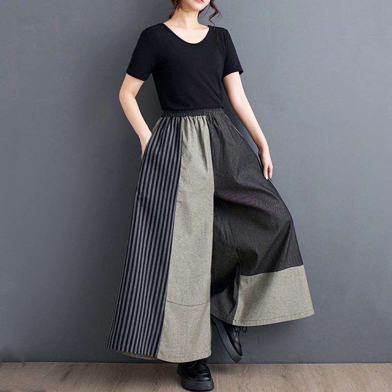 Jean décontracté ample d'été, nouveau jean vintage patchwork pour femme, taille haute, pantalon en denim 2026, pantalon à jambes larges