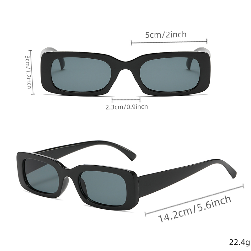 Lunettes de soleil carrées noires pour hommes, petites lunettes de soleil rectangulaires, verres noirs rétro, pour la conduite, la pêche, Oculos UV400