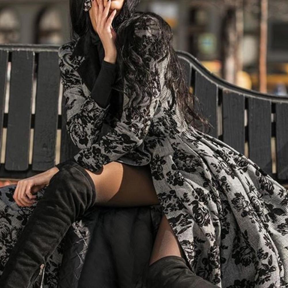 Robe de Soirée Gothique à Manches sulfpour Femme, Tenue Serrée à la Taille, Ourlet Cousu en Dentelle, Imprimé Floral, Vintage, Costume Médiéval