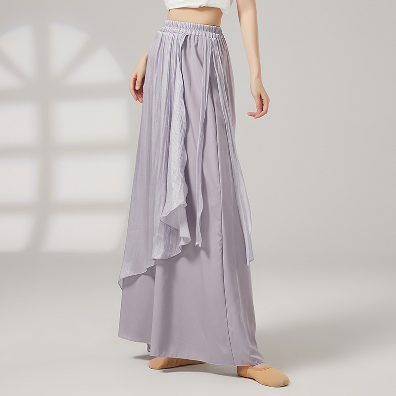 Vêtements d'entraînement de danse classique pour femmes, pantalons à jambes larges coulants, Costumes de danse pour filles adultes, pantalons longs de danse moderne