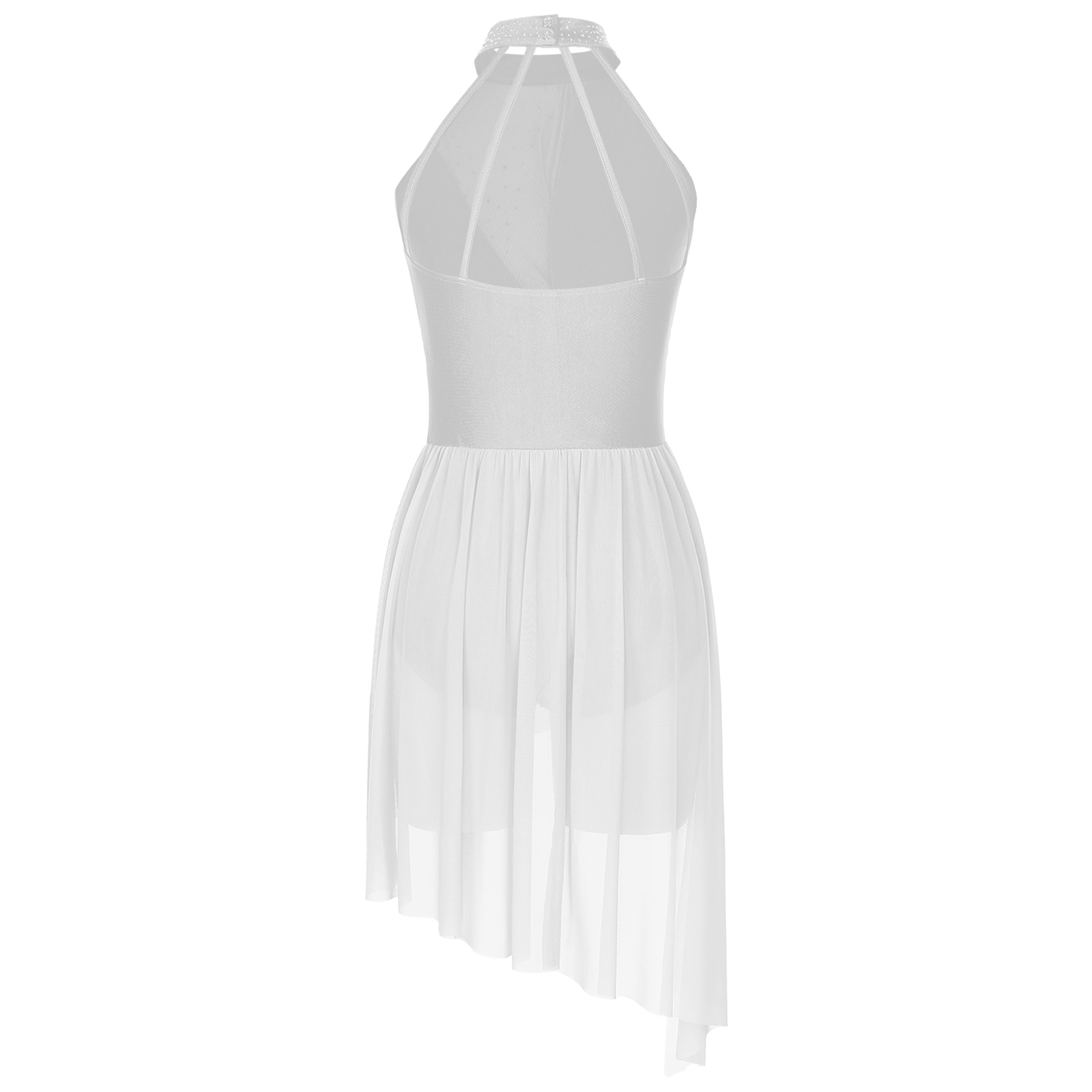 Robe de patinage artistique avec des appliques pour femmes, justaucorps de danse de Ballet lyrique moderne, Tutu brillant avec strass, vêtements de danse pour spectacle de gymnastique