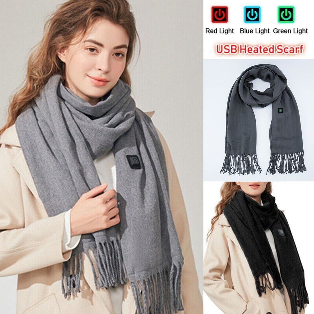 Écharpe chauffante électrique avec chargeur USB, Rechargeable, température réglable, chauffe-hiver électrique créatif, châle chaud unisexe, nouvelle collection