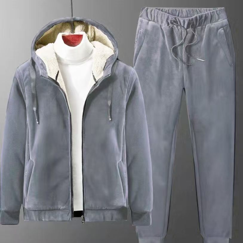 Ensemble veste et pantalon à capuche à manches longues pour hommes, olympiques d'optique sourire, vêtements chauds, automne, hiver, 2 pièces
