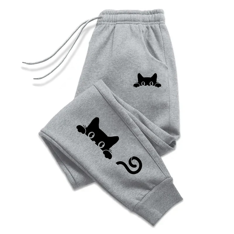 Chat mignon imprimé femmes pantalons de survêtement quotidien décontracté mode pantalon sport Jogging Sweat femme pantalon extérieur rue offre spéciale pantalon