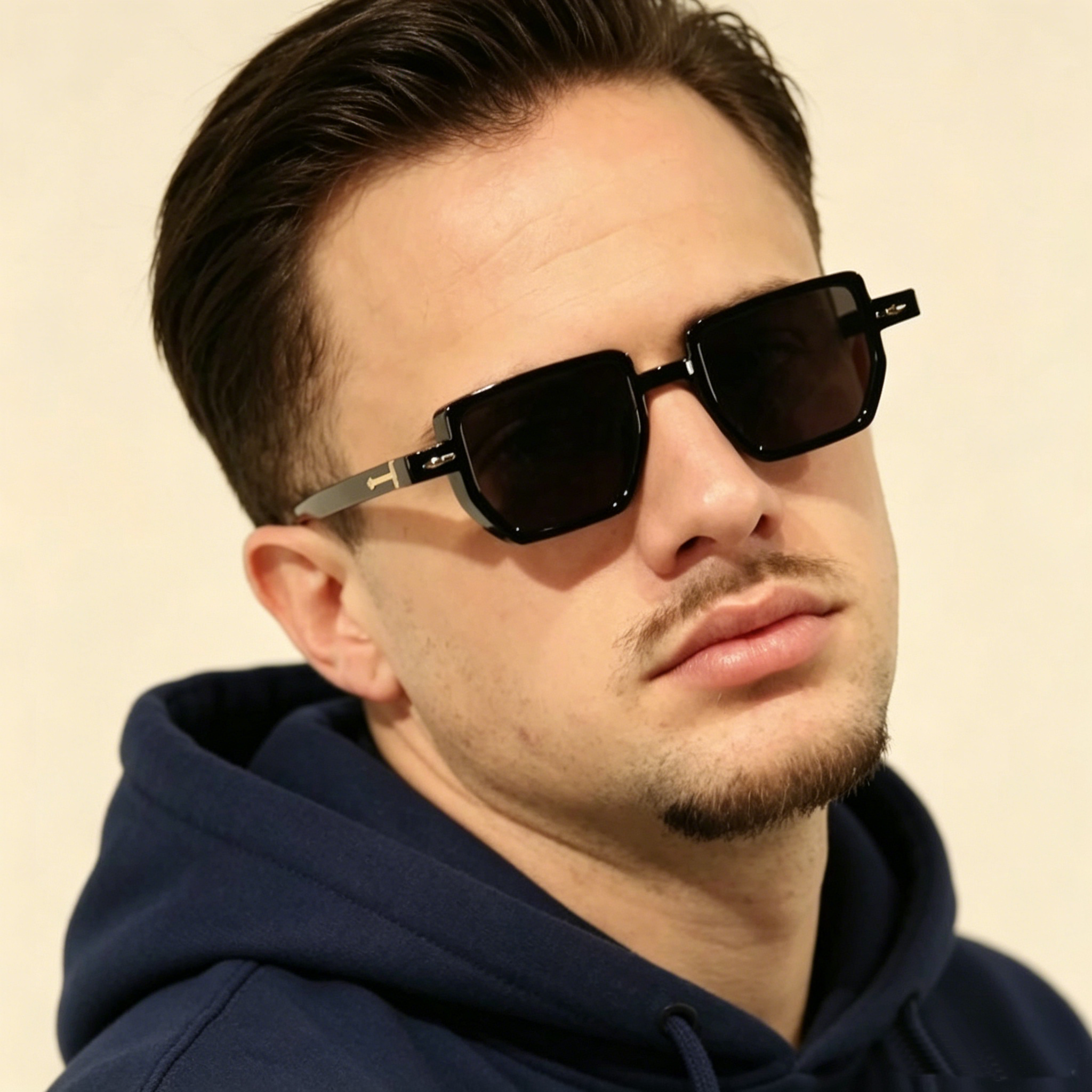 Lunettes de soleil carrées irrégulières pour hommes et femmes, mode rétro, rivets, monture petite, lunettes de soleil de créateur, lunettes de soleil de luxe pour homme