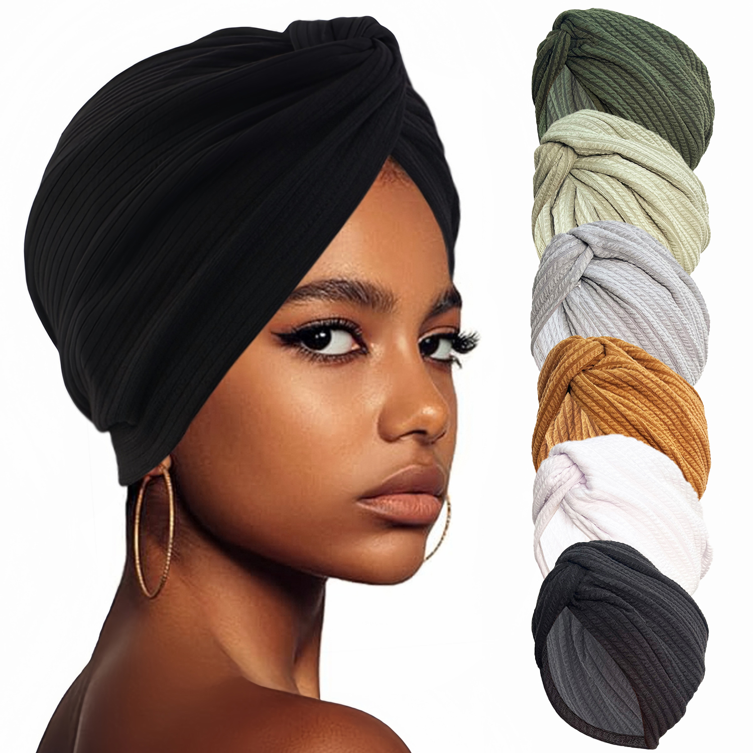 Turban indien bohème pour femme, chapeau rond, à la mode