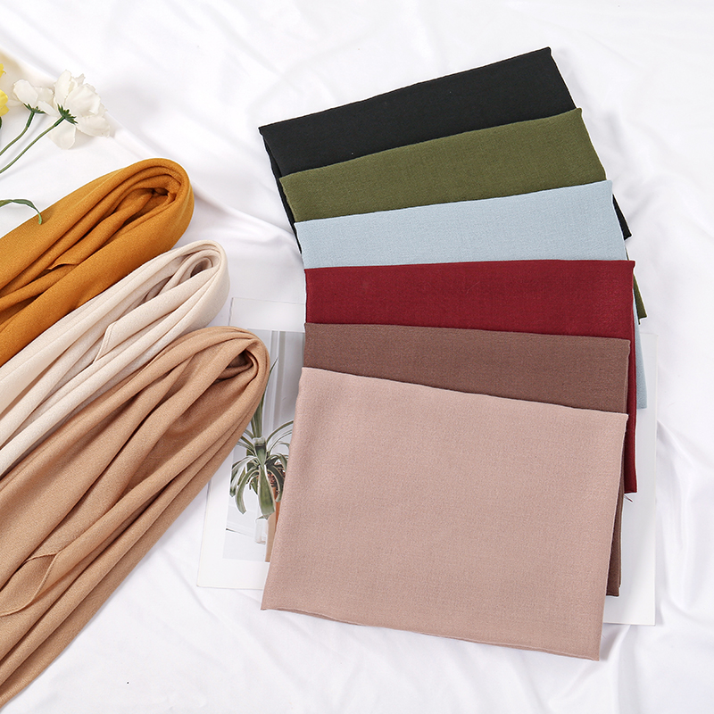 Foulards carrés de haute qualité pour femmes, couleur unie, coton et lin, foulard fin, Hijabs musulmans, accessoires de sac, 90x90cm