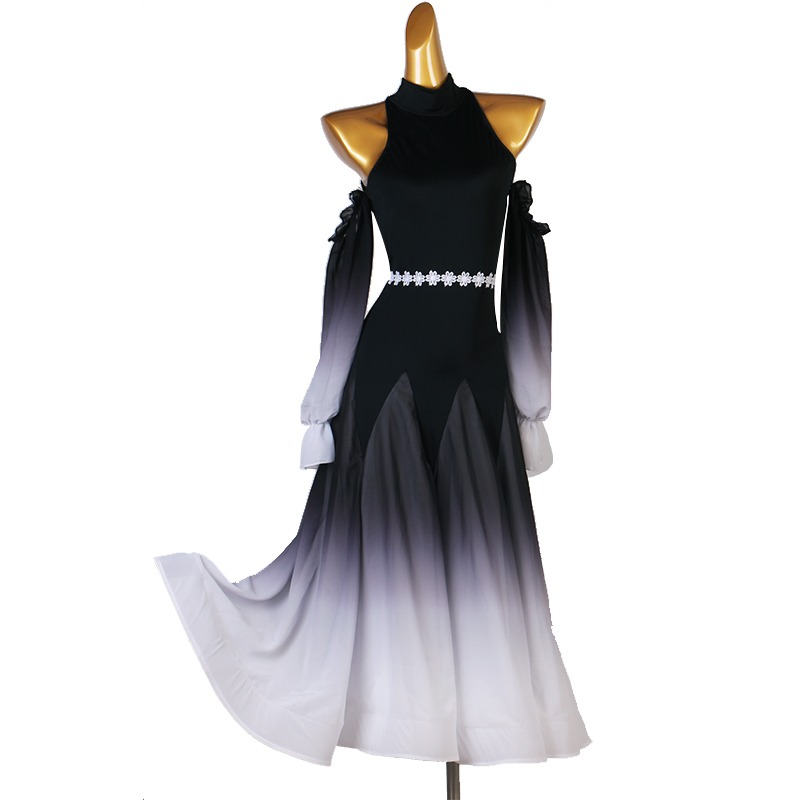 Robe Longue en Mousseline de Soie pour Femme, Costume de Concours de brev, Standard, Tango, Valse, Moderne, Personnalisé, 2026