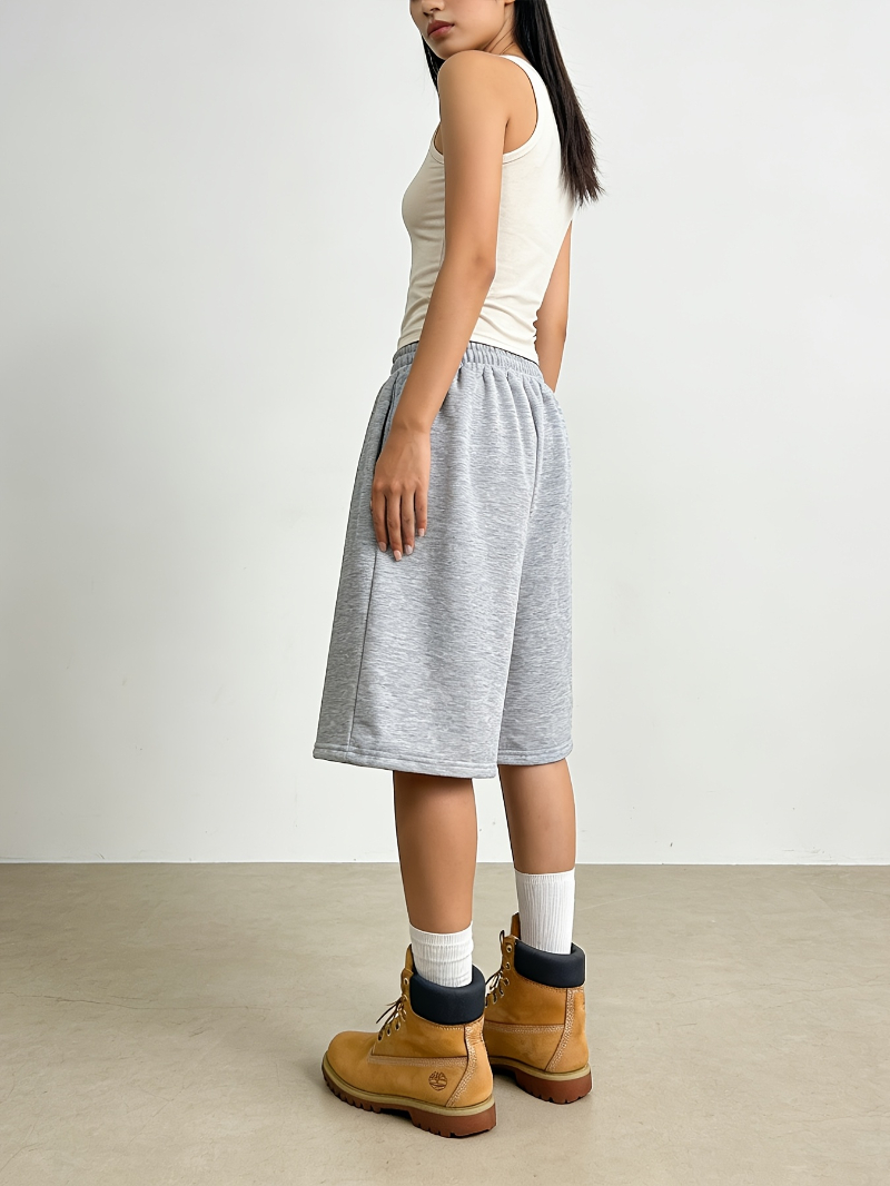 Shorts de sport décontractés pour femmes, taille élastique, jambe large, jambe droite, shorts cinq-quarts, coupe ample, short à cordon de serrage pour femmes