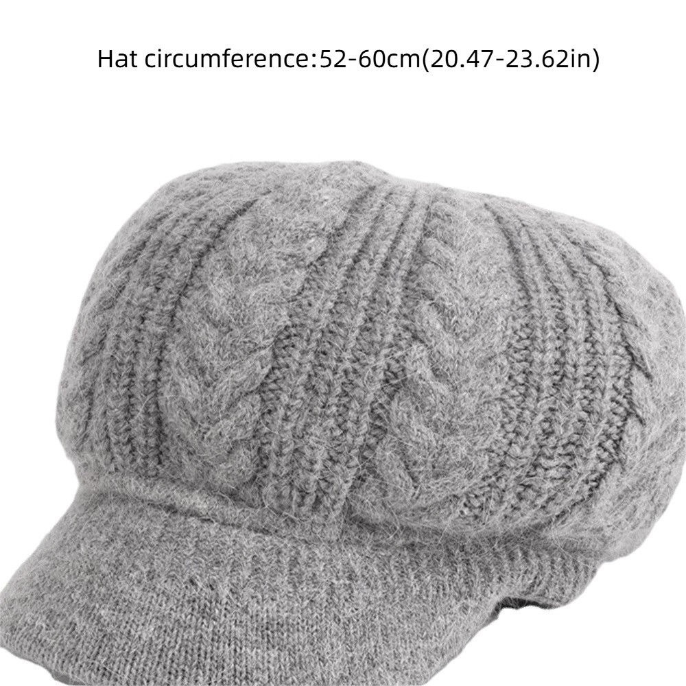 Béret d'hiver décontracté pour femme, épaissi, protection des oreilles, bonnet en laine tricoté, chaud, coupe-vent, pour le ski et les activités de plein air