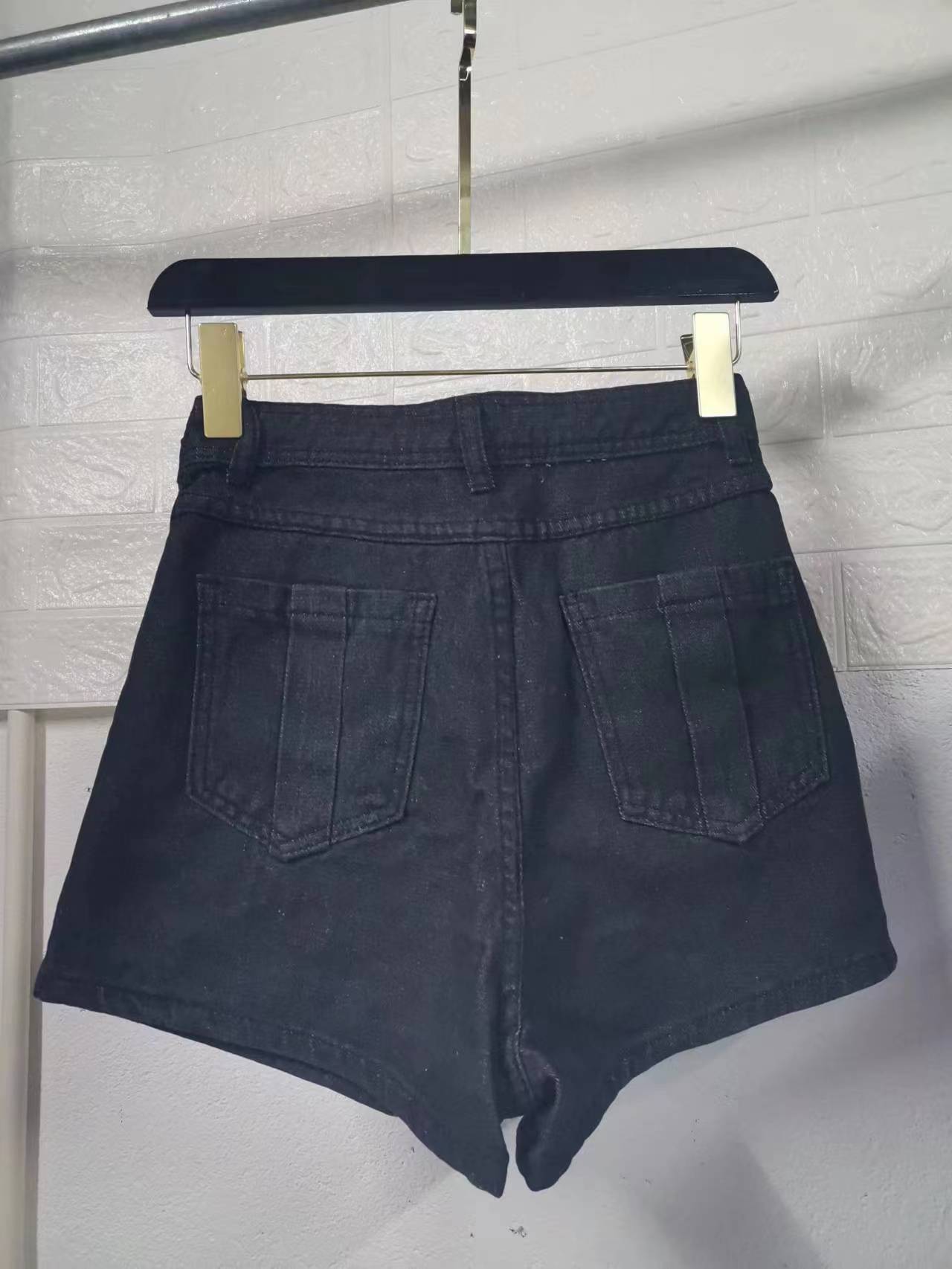 Jupe-short en jean délavé vintage pour femme, taille haute, design asymétrique, mini-jupe avec short intégré pour tenues quotidiennes
