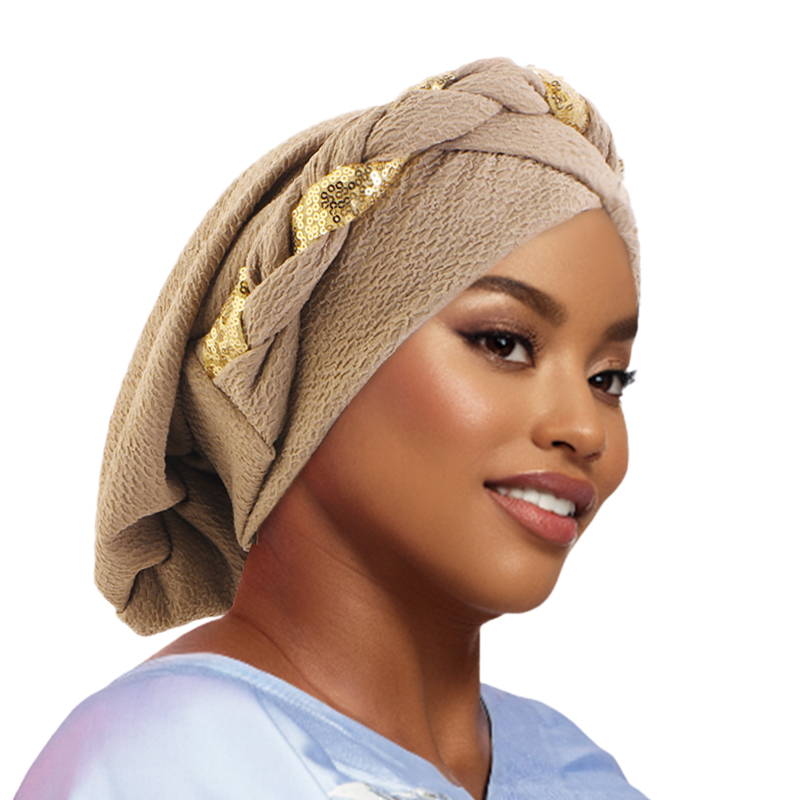 Nouveau bandeau africain Turban casquette musulman pâte frite torsions tresse tête casquette islamique chimio soins des cheveux chapeaux bonnet foulard