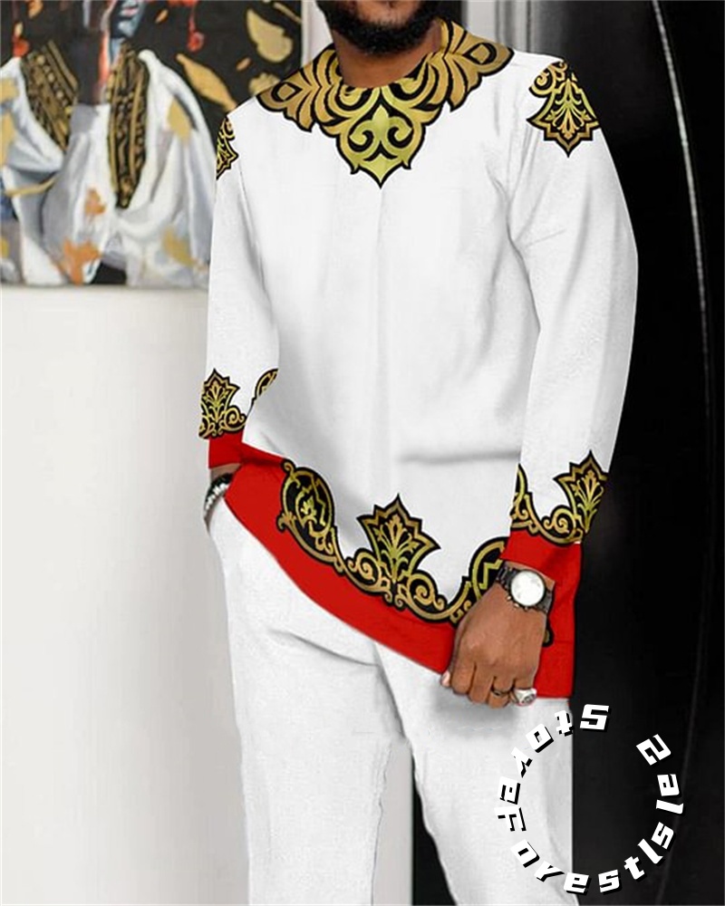 Ensemble de Vêtements Africains pour Homme, Streetwear Décontracté à Manches sulf, Tenue de Marche, 2 Pièces