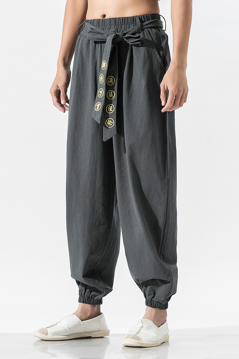 Pantalon Kimono japonais décontracté pour hommes, ample, Harajuku, vêtements traditionnels asiatiques, Style Yukata, sarouel brodé, 2025
