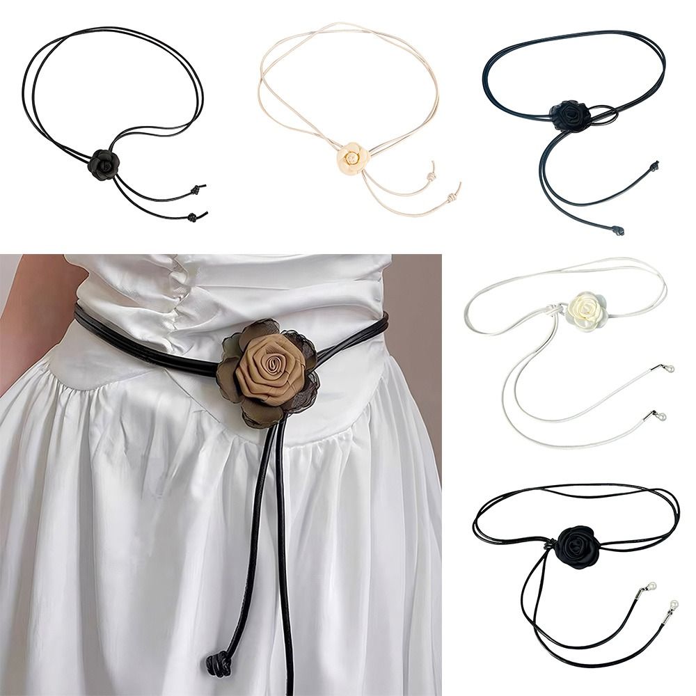 Ceinture florale ethnique haut de gamme style bohème rétro avec fleurs séchées pour femme et jeune fille