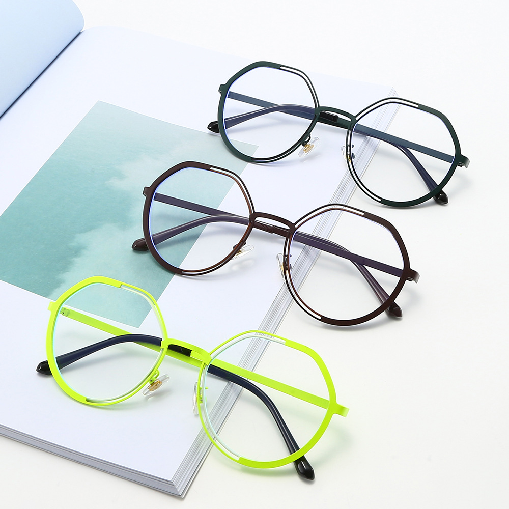 Lunettes rondes hexagonales élégantes, monture légère et tendance rétro, confortables pour une longue tenue, polyvalentes pour tous les tenues