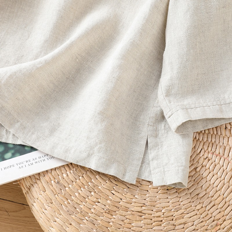 Chemisiers pour femmes de Style chinois chemise brodée coréenne mode ample printemps/été vêtements en coton et lin trois quarts haut pour femme