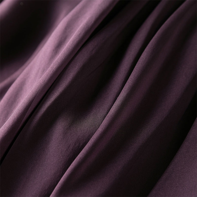 InjSkirt-Jupe longue violette avec double doublure pour femme, vêtement de plage d'été, grand ourlet, couleur unie, 100%, MM795