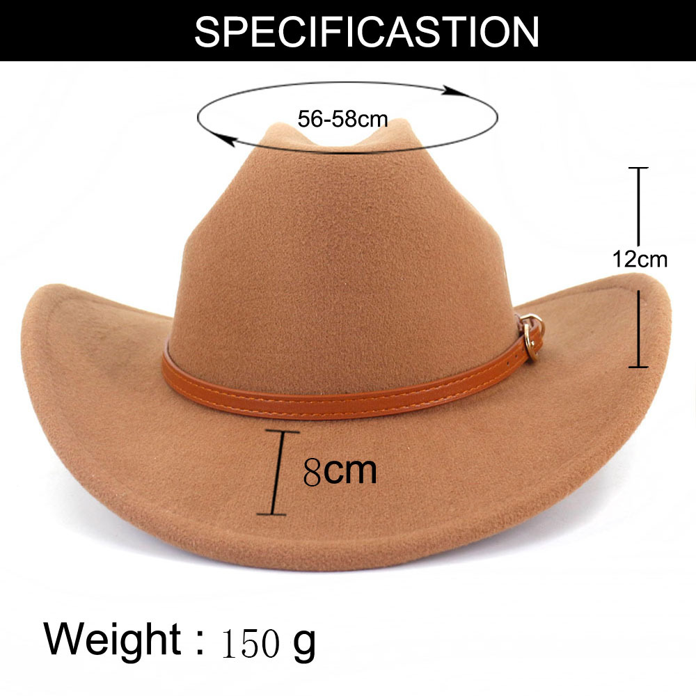 Chapeau de Cowboy occidental pour hommes, Vintage, fascinateur, fête de mariage, laine crème, Fedoras à large bord, luxe élégant, chapeaux de Cowgirl pour femmes