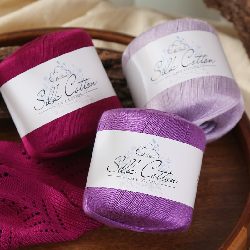 Kit de Matériaux DIY pour Chaussures en Dentelle au Crochet d'Été, Fil Fin Brillant en Soie, Écharpe d'Épaule, Micro-Hook, Fil de Coton, Pull à Manches Courtes