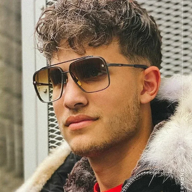 Nouvelles Lunettes de Soleil Homme 2025 – Style Classique de Luxe avec Verres Dégradés – Design Vintage de Marque