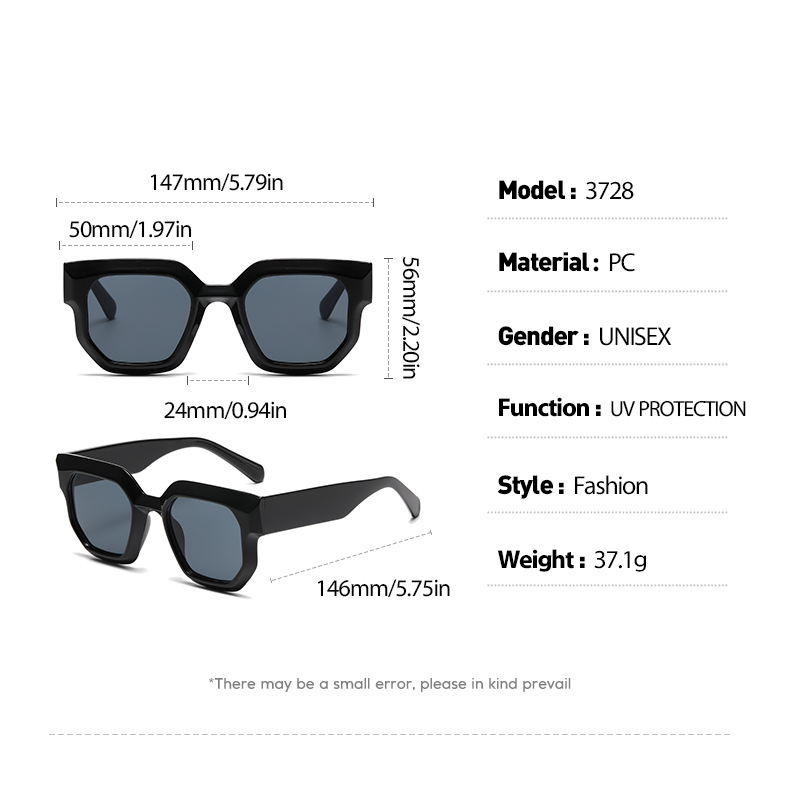 1 paire de lunettes de soleil pour femmes, nouveau style, monture large, haut de gamme, élégantes, tendance, adaptées aux visages carrés et ronds, cadeau de vacances, Da