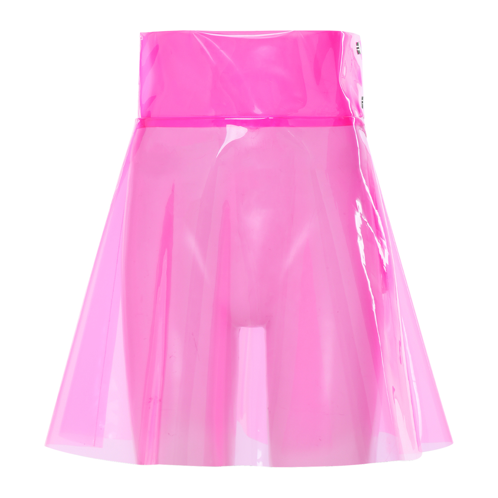 Jupe mini transparente en PVC pour femme, taille haute, plissée, coupe trapèze, idéale pour la plage, les soirées et les festivals