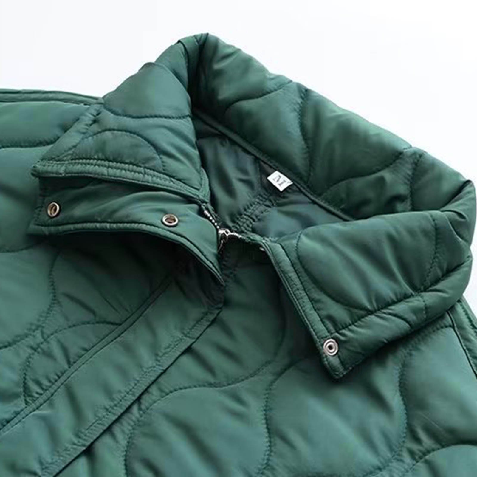 Veste matelassurera zippée grande taille pour femme, vestes respirantes légères, manteau d'hiver