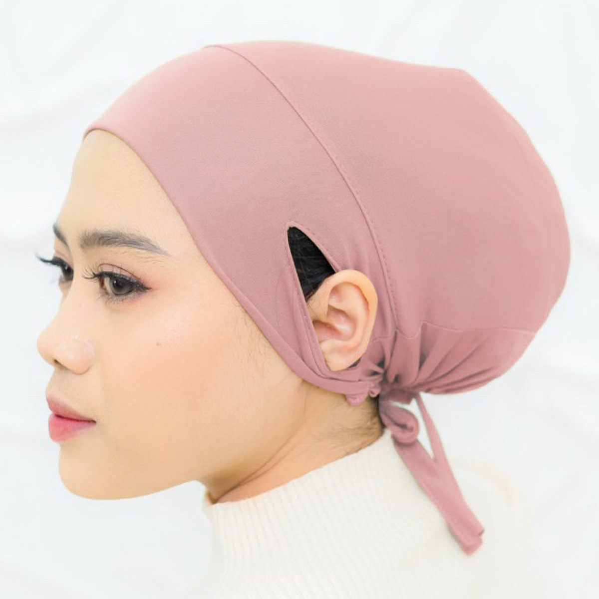 Casquettes Hijab musulmanes pour femmes, couleur unie, cordon de serrage suspendu, tête enveloppante d'oreille, Turban indien, Bonnet de coiffure à la mode, casquette de chimiothérapie