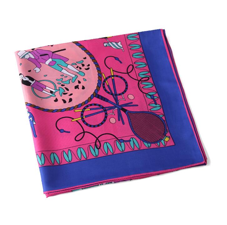 Nouveauté marque châle 100% sergé foulard en soie travaillant à Paris 130 cm foulards carrés imprimer foulard Bandana femme bandeau Hijab