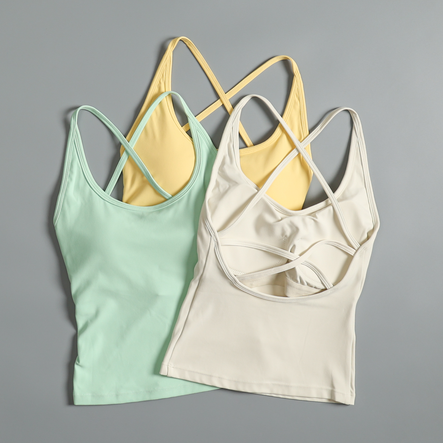 Beau gilet de sport Sexy pour femmes, avec coussinet de poitrine d'été, antichoc, lingerie de fitness, à bretelles, haut de yoga Pilates