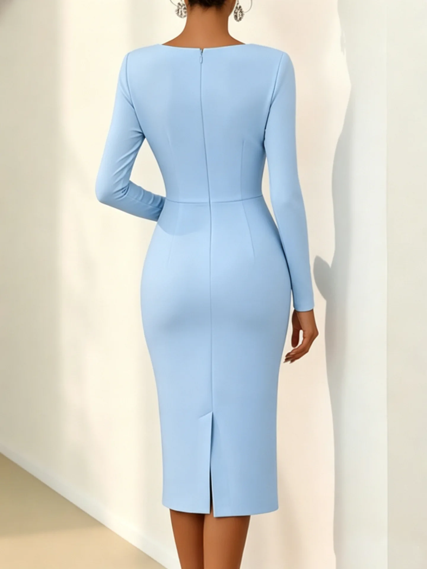 Robe de soirée élégante pour femme, robe moulante mi-longue à fleurs 3D et fronces, robe de bal, robe de soirée, robe de cérémonie pour femme