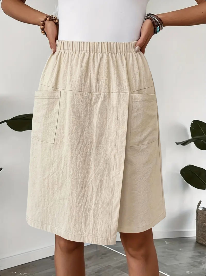 Nouveau pantalon jupe fendue européenne et américaine pantalons décontractés pour femmes en été décontracté ample couleur unie pantalon à cinq points à jambes larges
