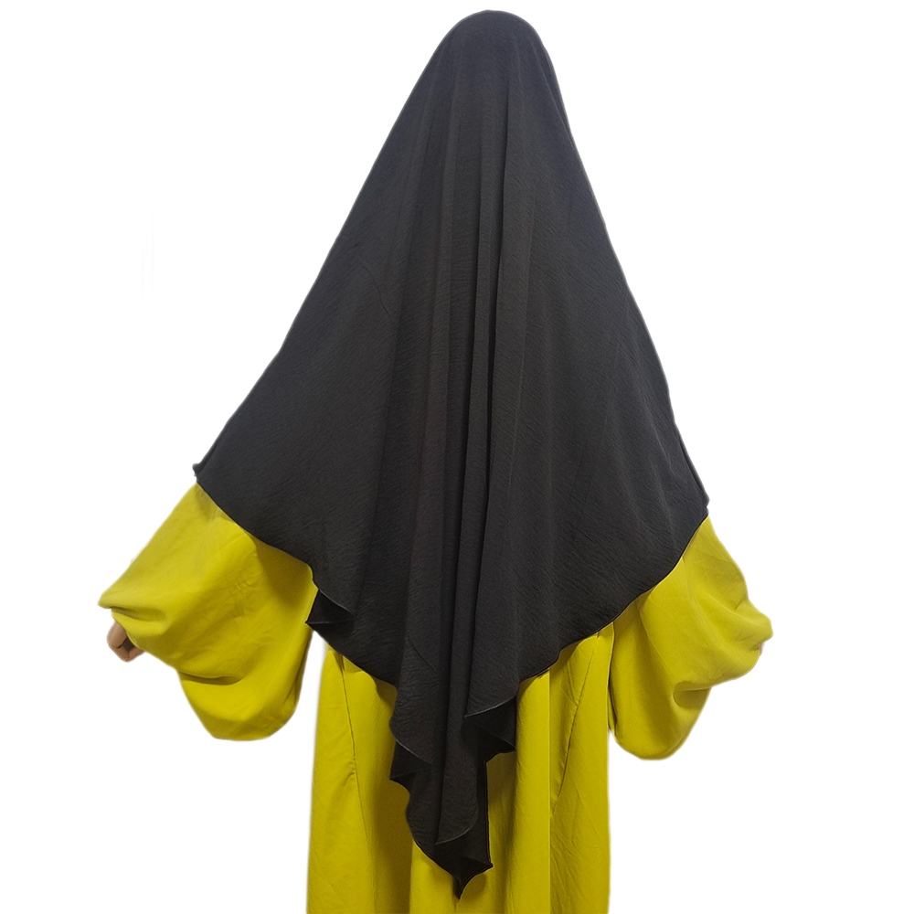 Crêpe Khimar avec Cape Niqab sangles Eid Ramadan Femme musulmane instantanée Hijab Musulman Kopftuch écharpe vente en gros femmes prière Hijabs