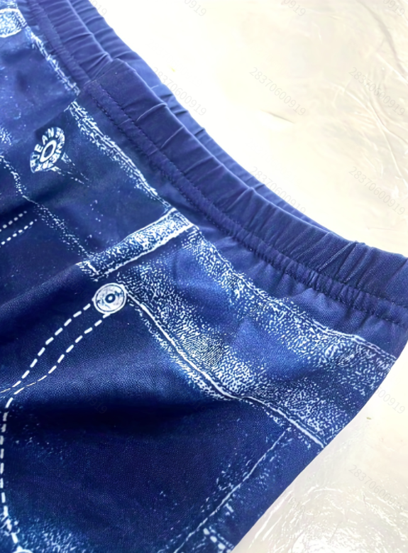 Leggings en faux denim imprimé élégant pour femmes
