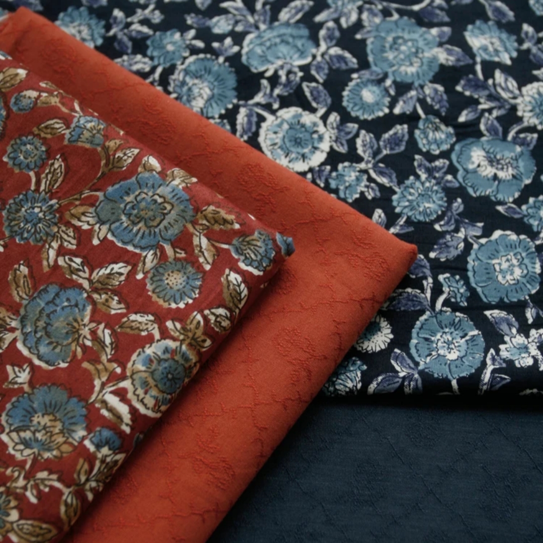 Tissu popeline de coton à fleurs bleu foncé anciennes, 140x50cm, pour vêtements de Festival pour femmes, robes, chemises, couture Pure faite à la main