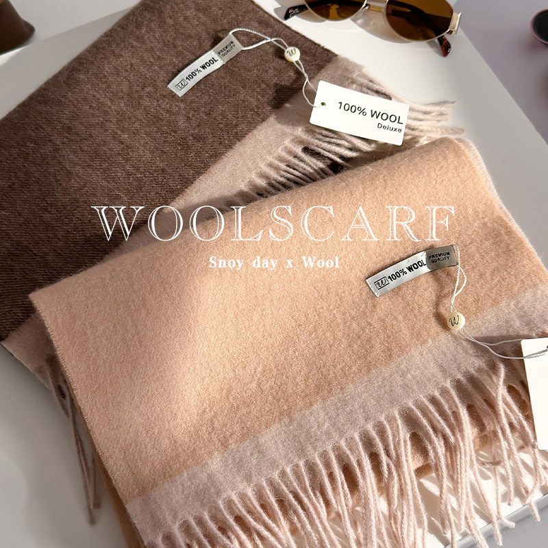 100% laine hiver écharpe pour femmes couleur unie cachemire foulards Hijab châle femme 2 couleurs Pashmina Bandana foulards Poncho étole