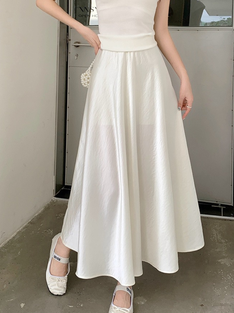 Jupe demi-corps en Satin pour femme, nouvelle mode coréenne, tempérament élégant, solide, décontractée, jupe trapèze, printemps 2026