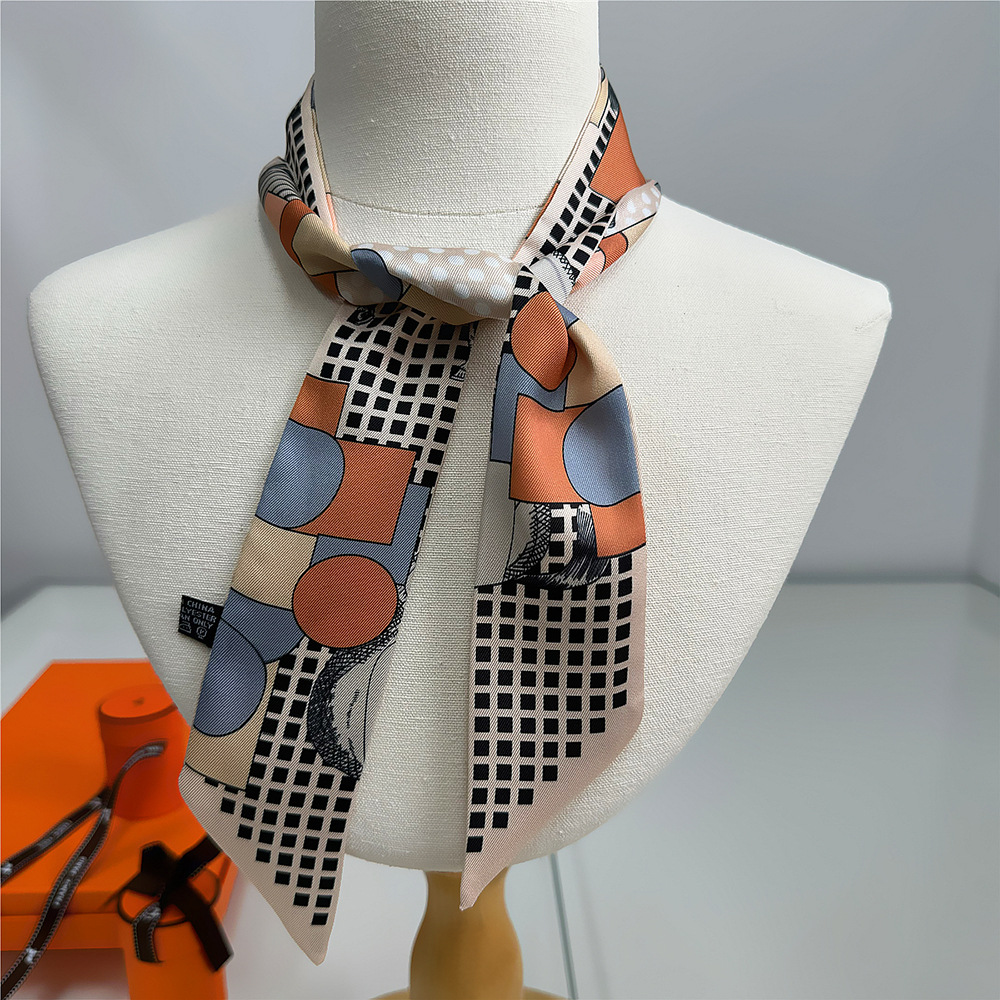 5*90 cm nouvelle selle foulard en soie sergé bandeau en soie mode écharpe attaché sac ruban Streamer vente en gros bandeau décoration