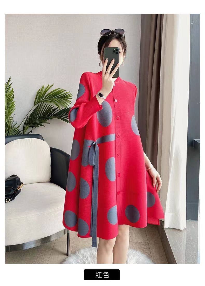 Manteau coupe-vent imprimé à pois pour femme, manteau à simple boutonnage pour femme, printemps et automne